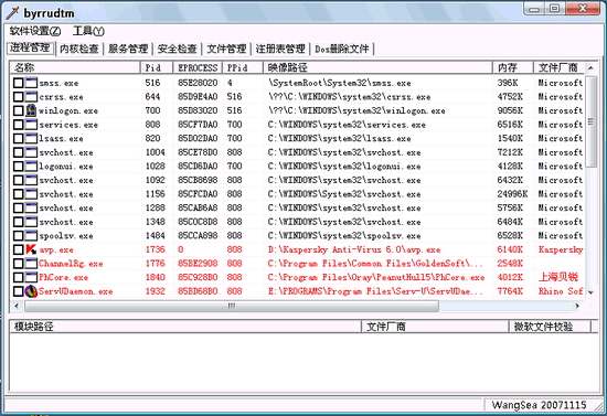 Wsyscheck_进程服务驱动维护工具