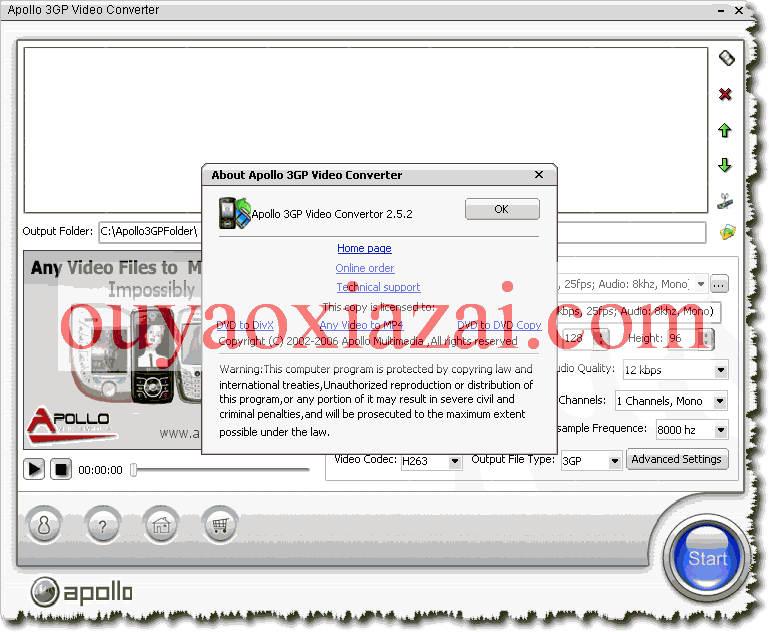 Apollo 3GP Video Convertor V3.6.2
