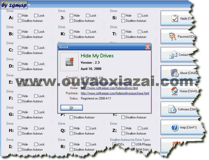 隐藏保护系统应用程序工具_Hide My Drives