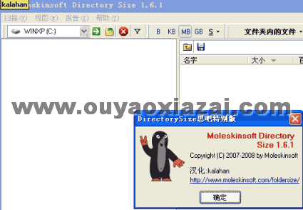 磁盘空间显示工具_Molenskisoft Directory Size
