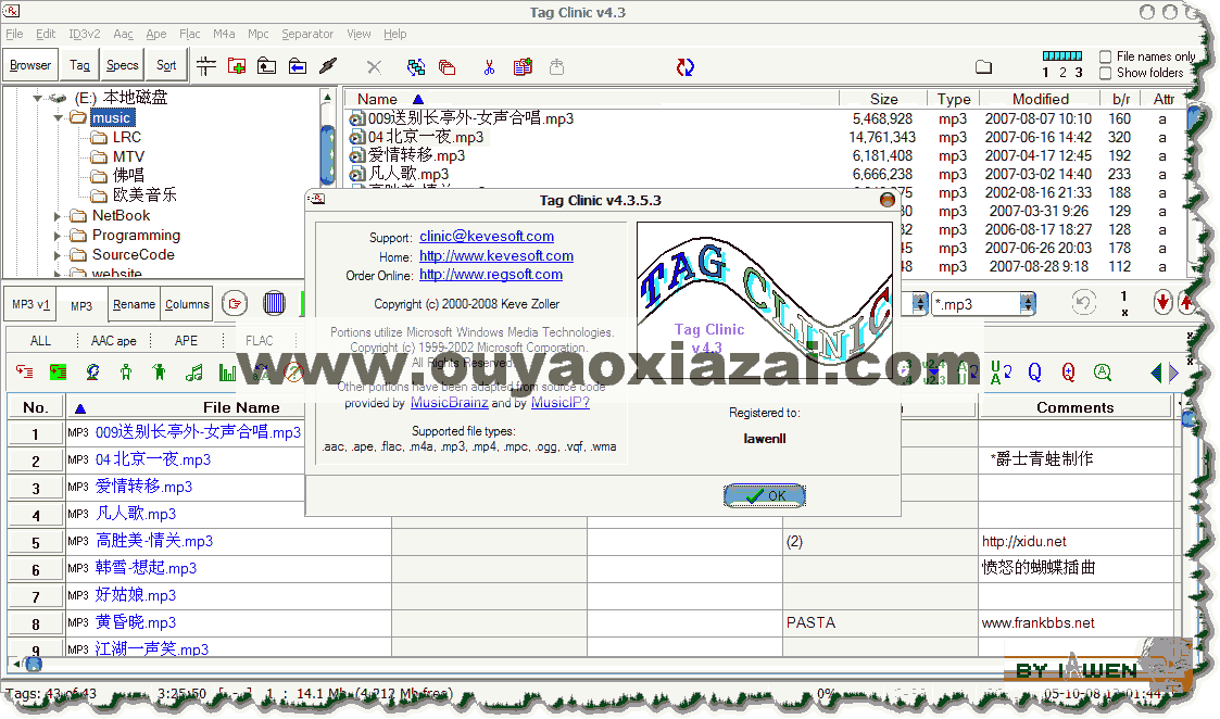 MP3 Tag Clinic |MP3信息汇总软件