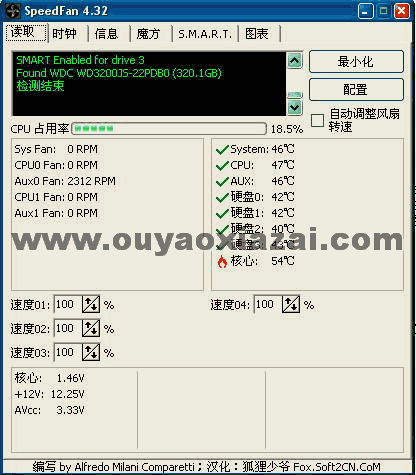 SpeedFan硬件监控软件_监视温度/风扇转速等