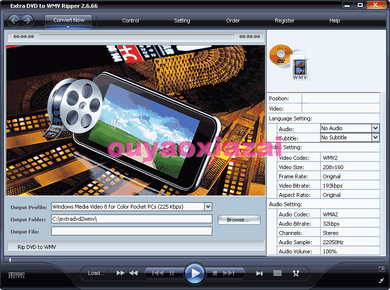 把DVD直接切割为wmv格式_Extra DVD to WMV Ripper