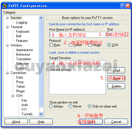 跨平台的远程登录工具_PuTTY Configuration