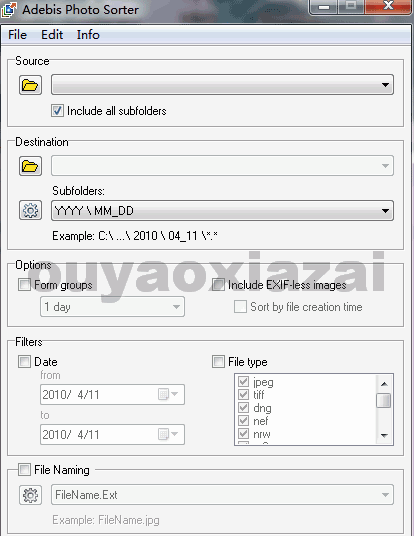 照片按日期分类工具_Adebis Photo Sorter