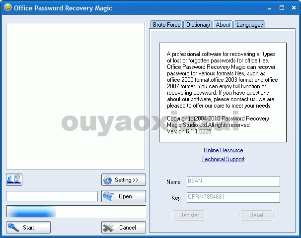 Office文档密码破解_Office Password Recovery Magic