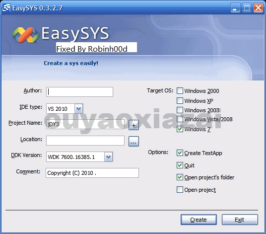 EasySYS_VC+DDK驱动开发环境设置器