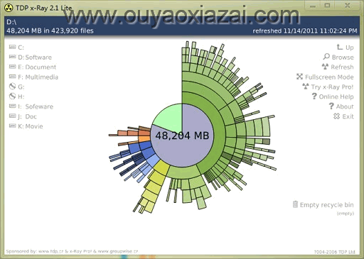 图形化磁盘空间管理工具_TDP x-Ray Lite