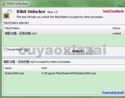 正在使用文件强制删除工具_IObit Unlocker