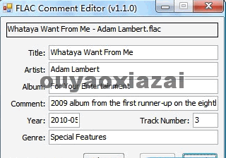FLAC文件标签修改器_FLAC Comment Editor