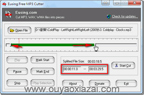 MP3切割、MP3分割软件_Eusing Free MP3 Cutter