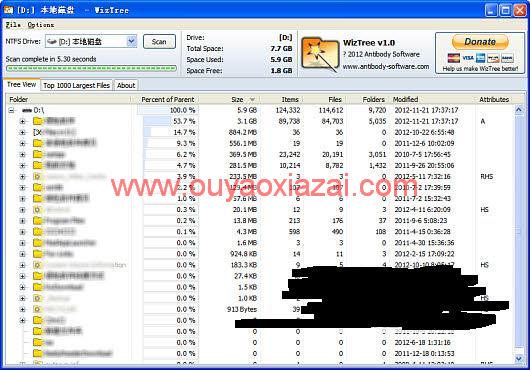 WizTree_大文件搜索、查找硬盘占用大户