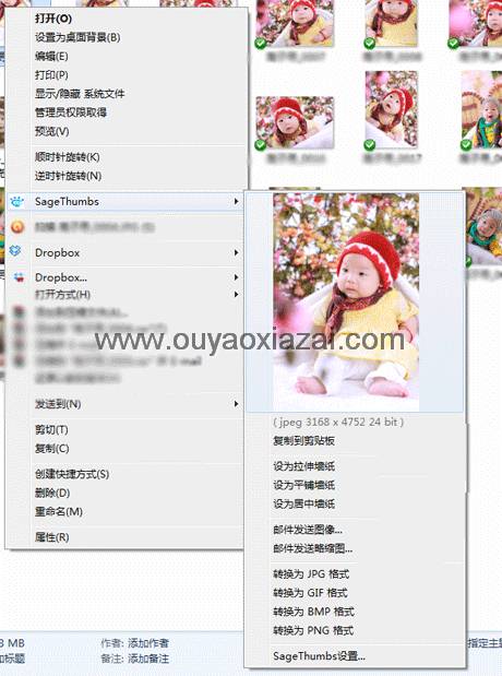 右键图片格式转换软件_SageThumbs
