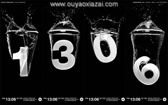 很酷的水滴时钟屏保程序_Dropclock