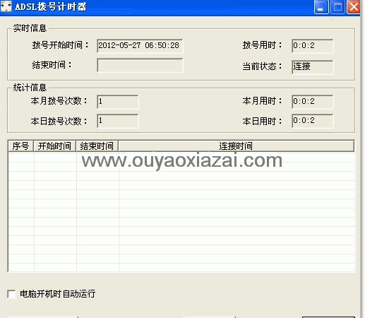 ADSL拨号计时器_统计ADSL拨号上网的上网时间