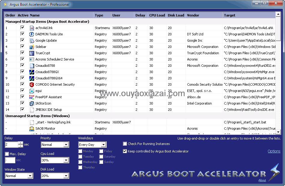 应用程序开机延迟启动工具_Argus Boot Accelerator