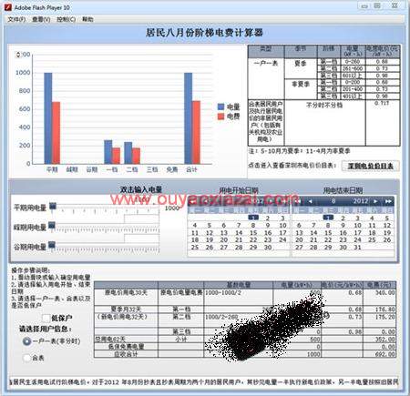 2016阶梯电费计算器 V1.2 绿色版