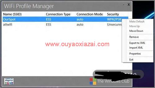 Win8专用无线网络管理设置工具_WiFi Profile Manager 8