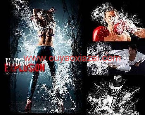 高清ps水溅笔刷下载+PS水珠笔刷下载