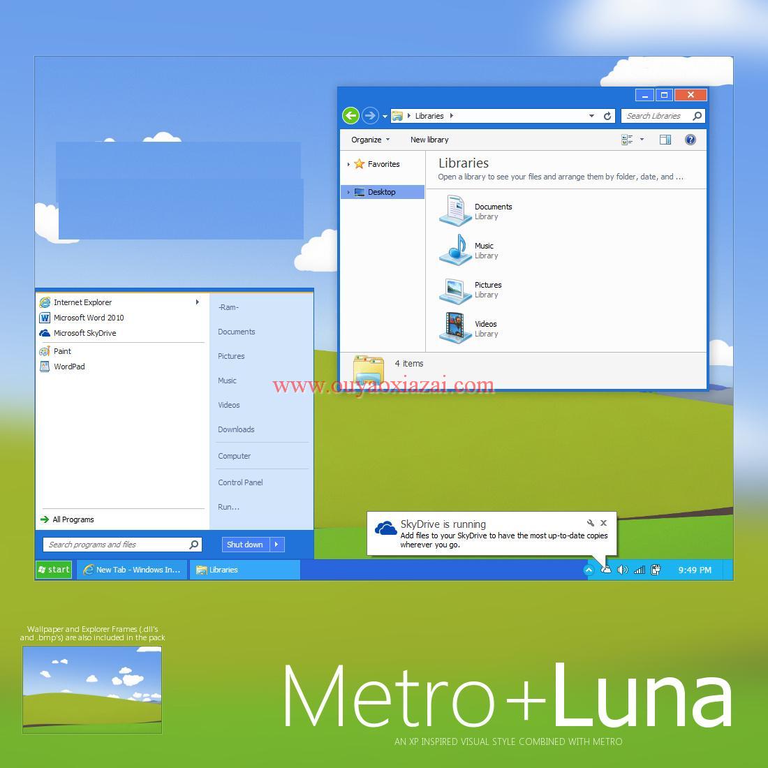 Win7开始按钮下载_Metro+Luna清新版