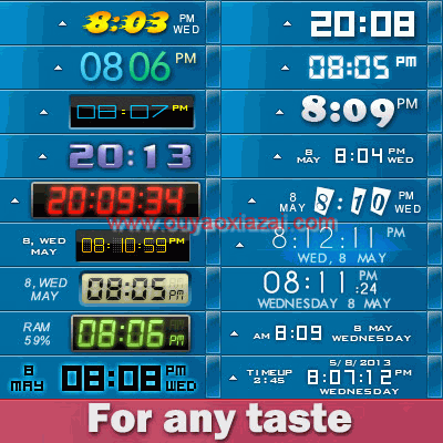 任务栏时间美化软件_Free Desktop Clock