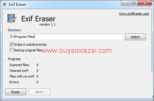 擦除掉去除照片的EXIF信息_Free EXIF Eraser