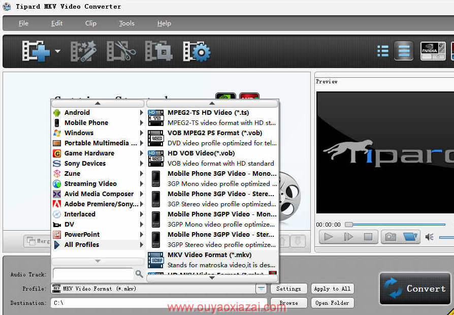 MKV视频格式转换软件_Tipard MKV Video Converter