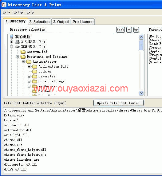 复制文件夹下所有文件的文件名_Directory List & Print