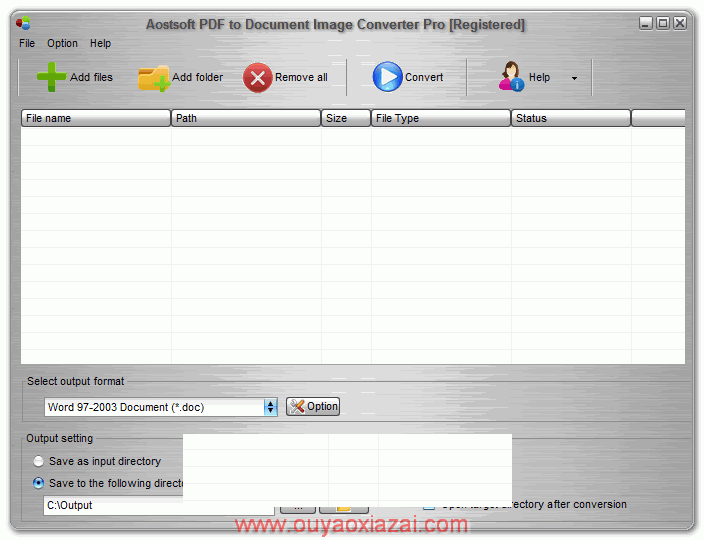 PDF格式转换器_Aostsoft PDF to Document Image Converter