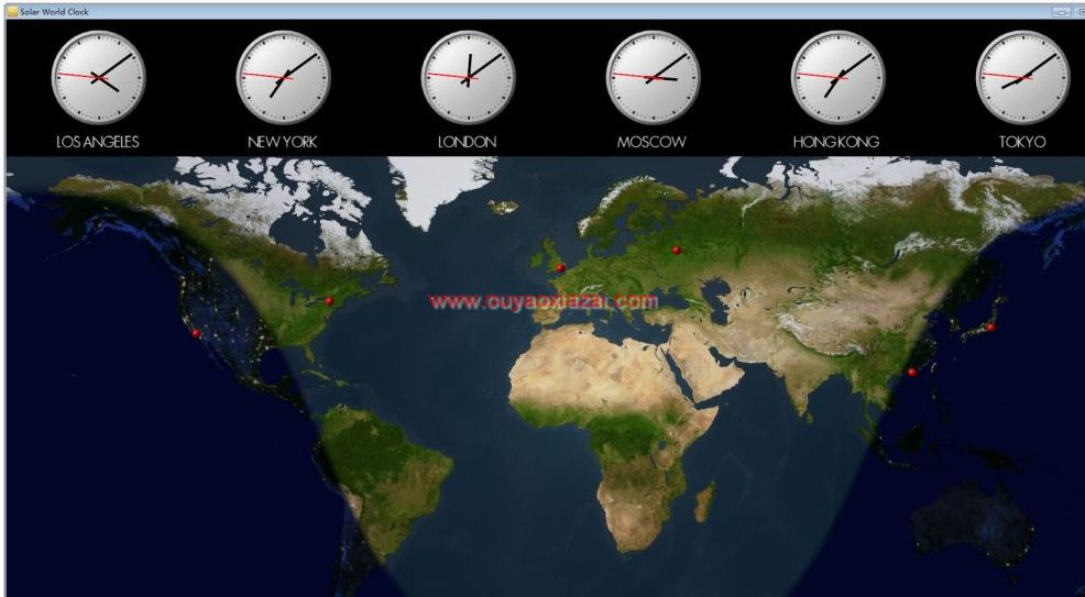 世界时钟软件/显示六个地区的当地时间_World Times