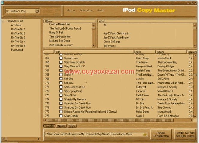 将iPod中的音乐提取复制到电脑上_Ipod Copy Master