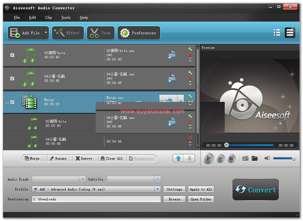 多功能音乐格式转换处理软件_Aiseesoft Audio Converter