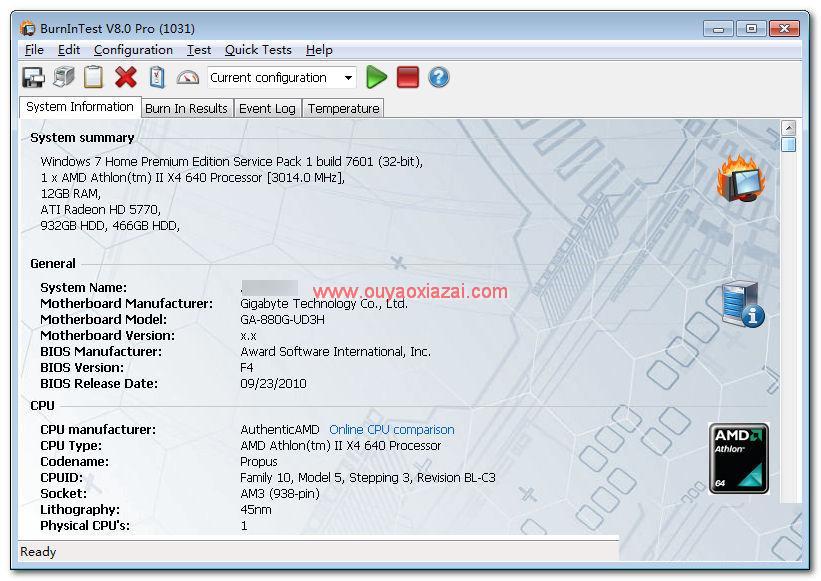 PassMark BurnInTest_电脑性能稳定性测试工具