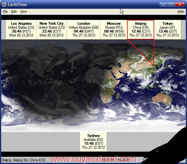 世界时间查询、显示世界时间_DeskSoft EarthTime