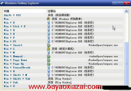 显示已经使用占用的快捷键_Windows Hotkey Explorer