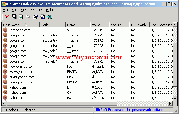 谷歌浏览器Cookie查看器_ChromeCookiesView