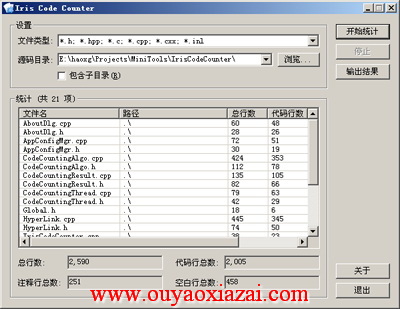 源码源代码行数统计器_Iris Code Counter