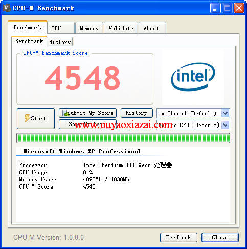 CPU跑分打分测试软件_CPU-M Benchmark