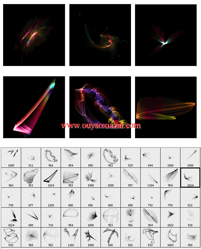 漂亮的PS五彩分形笔刷下载