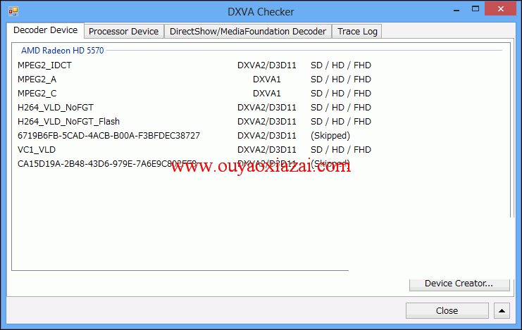 显卡检测、GPU信息检测工具_DXVA Checker