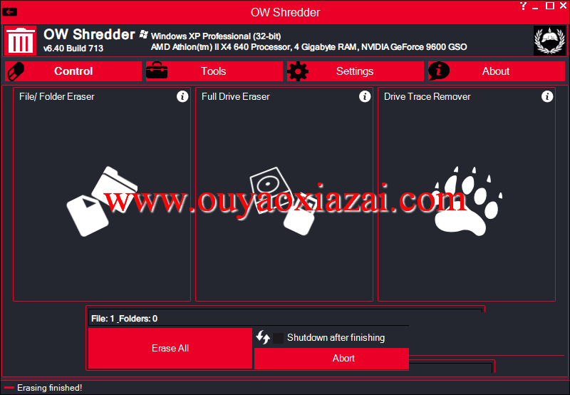 OW Shredder永久清除文件_数据安全删除工具