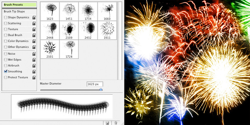 一组PS烟火笔刷下载