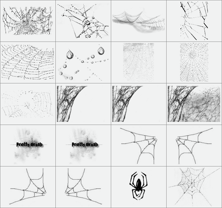 PS蜘蛛网与水珠子笔刷