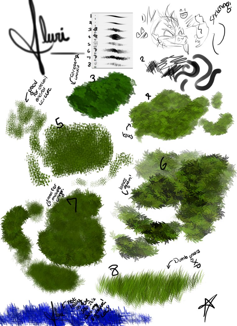 PS青苔青草效果笔刷