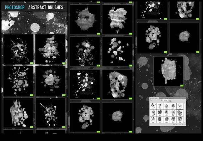ps高清墨迹滴溅|油漆喷溅痕迹笔刷、笔刷包