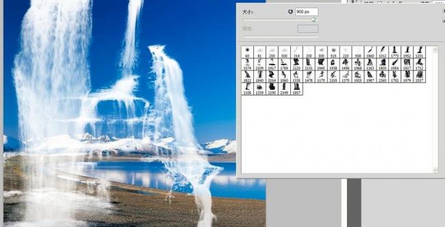 ps高清瀑布流水笔刷、笔刷包素材