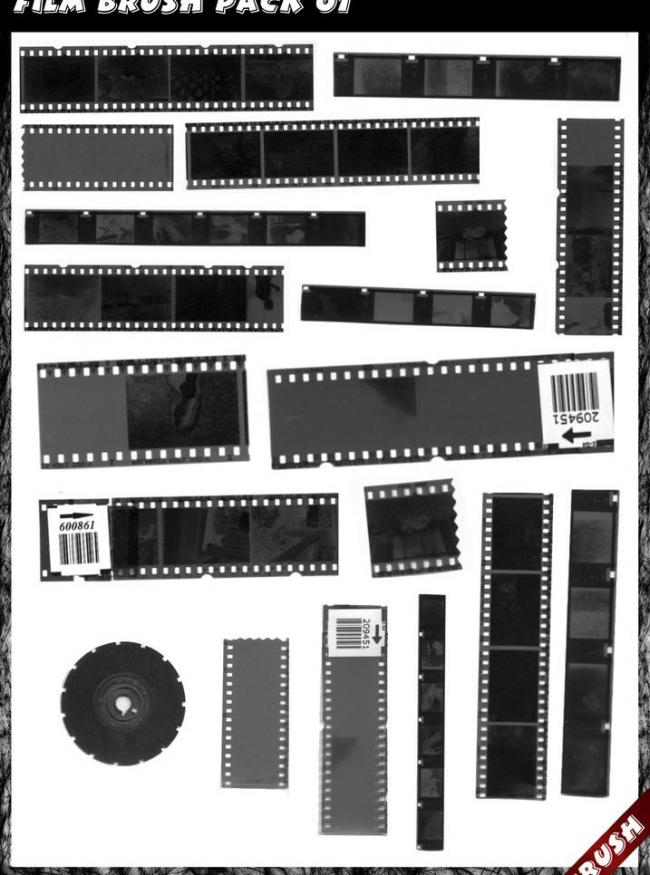 ps真实的胶片|电影胶卷|相片胶卷笔刷、笔刷包素材