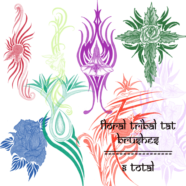 ps刺青花纹图案笔刷、笔刷包系列 #.1