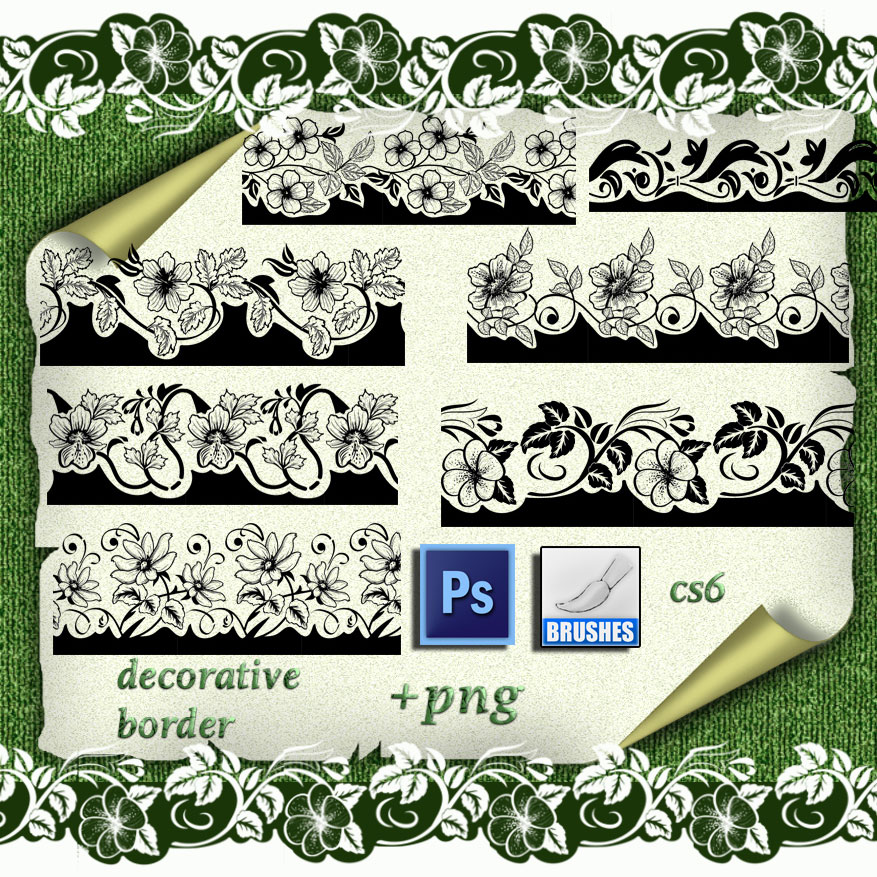 ps漂亮的艺术鲜花图案Photoshop植物花纹笔刷