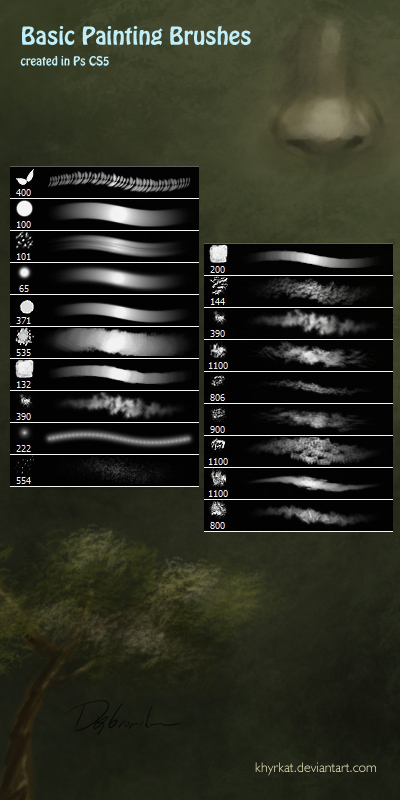 psCG植物绘画笔触笔刷、笔刷包